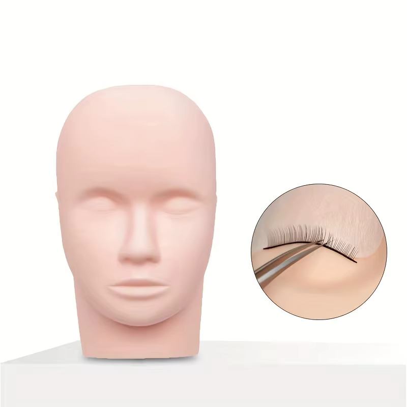 Tête d'entraînement professionnelle pour cils - Grade salon pour extensions