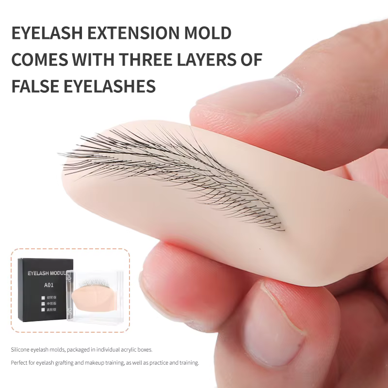 Modèle Réaliste en Silicone à 3 Couches pour l'Entraînement aux Extensions de Cils