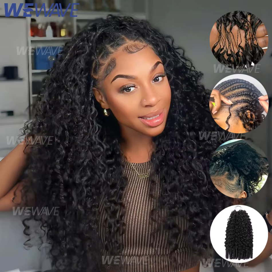 Cheveux humains bouclés crépus pré-bouclés style plume pour femmes