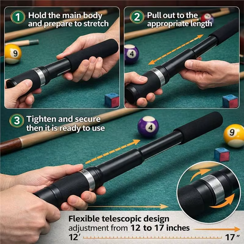HOES - Extension télescopique pour queue de billard, accessoires pour queues de billard