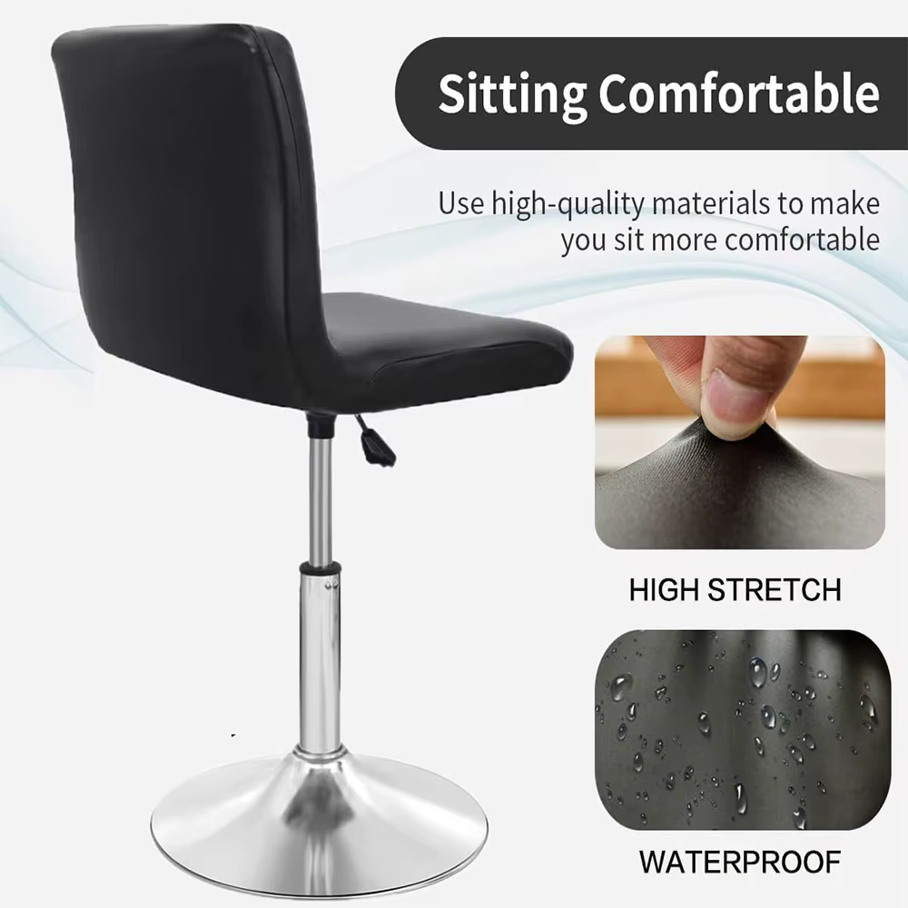 Housse de chaise de tabouret de Bar en cuir Pu, imperméable, extensible, à dossier court, pour salle à manger, protection de chaise, pour Banquet, hôtel, Bar