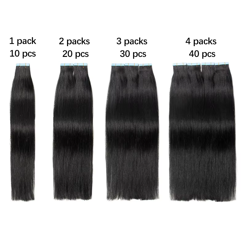 Extensions de cheveux invisibles à bandes adhésives