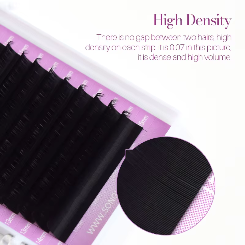 SONG LASHES Extensions de cils pour salon et nature professionnelle et pointe fine douce noir pur prise facile