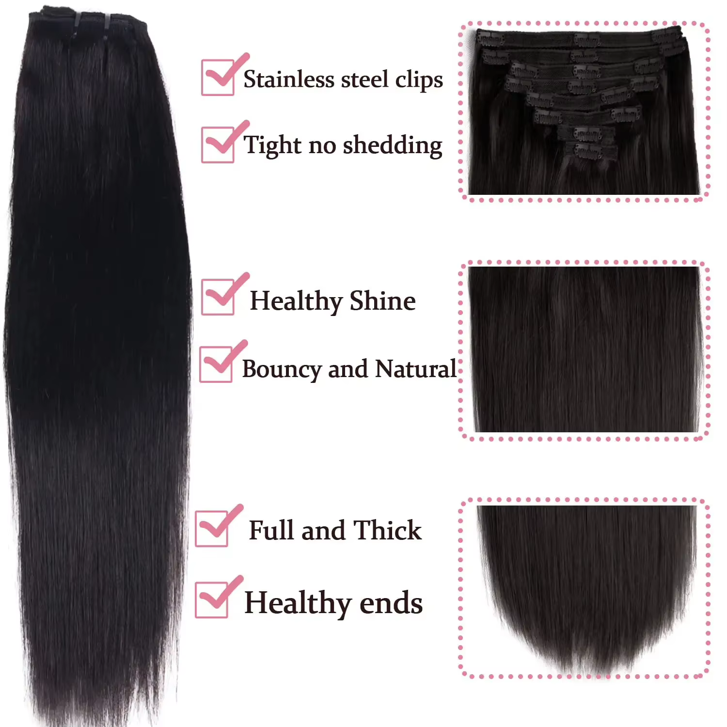 Extensions de cheveux à clipser