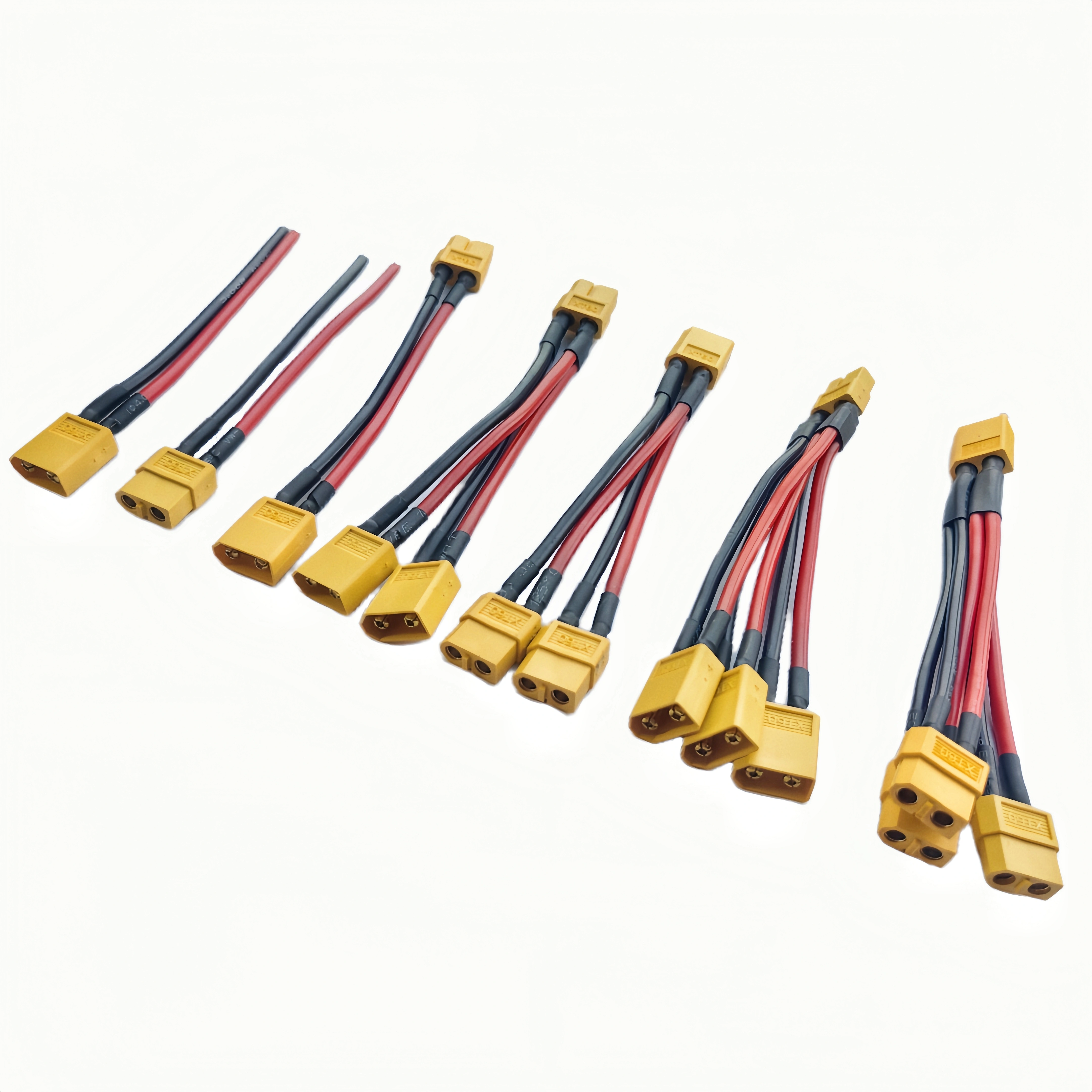 Connecteur de batterie parallèle XT60, fil de Silicone à 3 voies 14awg mâle/femelle, double Extension, séparateur en Y 100mm pour moteur de chargeur de batterie