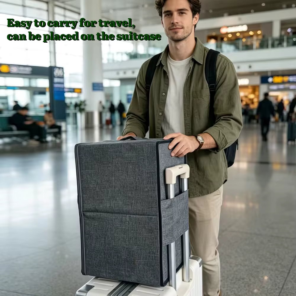Boîte de rangement pour perruques longues/courtes, sac de transport pour perruques avec support, boîte d'emballage pour perruques, boîte de rangement pliable pour perruques grises