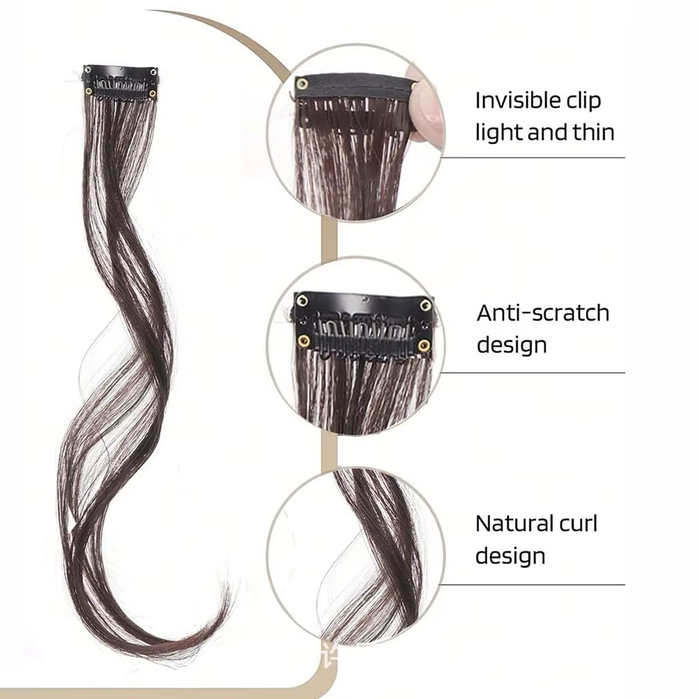 Extensions de cheveux synthétiques bouclées et ondulées à clipser