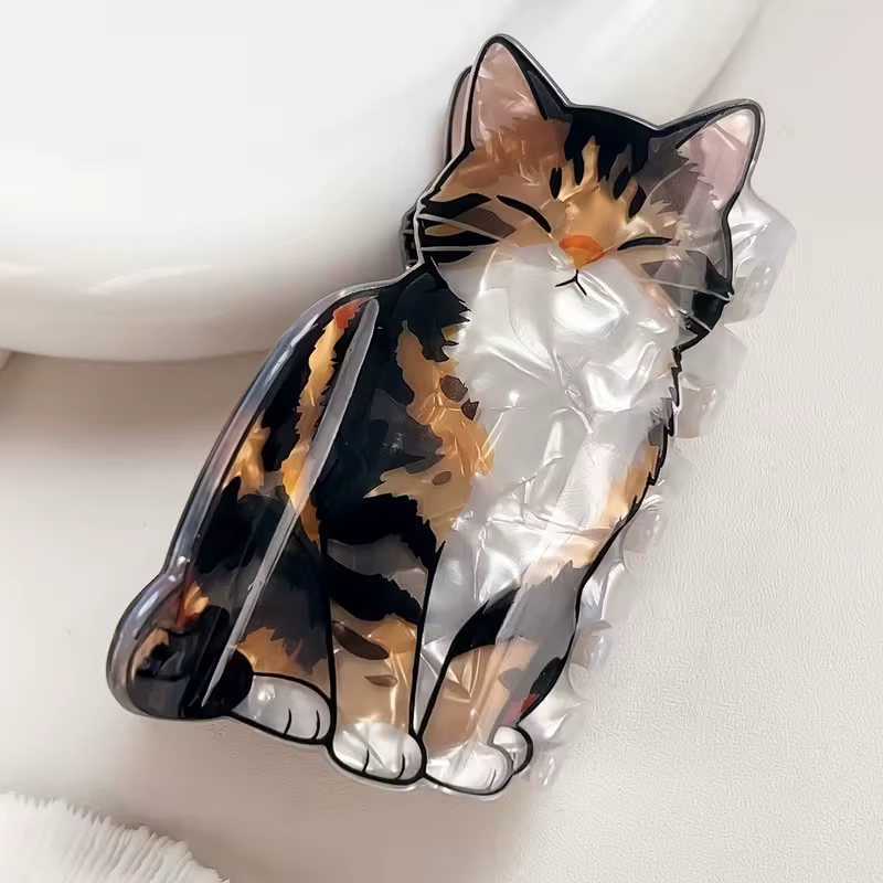 1 pince à cheveux multifonctionnelle en forme de chat
