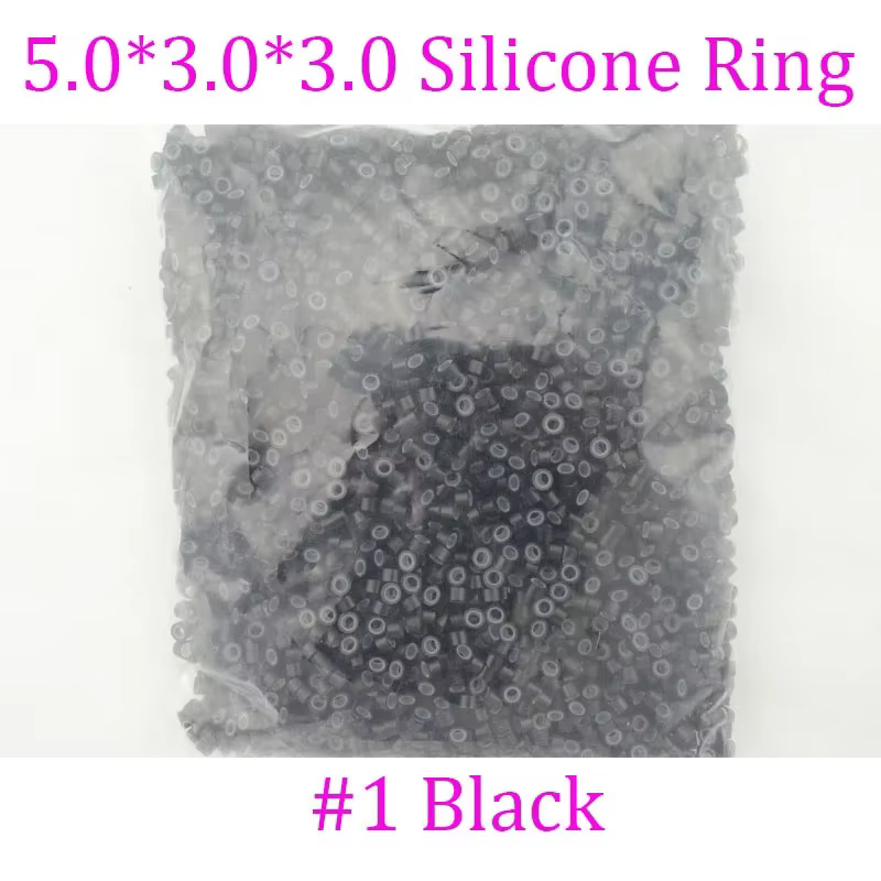 Anges 5000 pièces/sac 5.0*3.0*3.0mm anneaux en Silicone microliens perles de cheveux pour Dreadlock plume Extensions