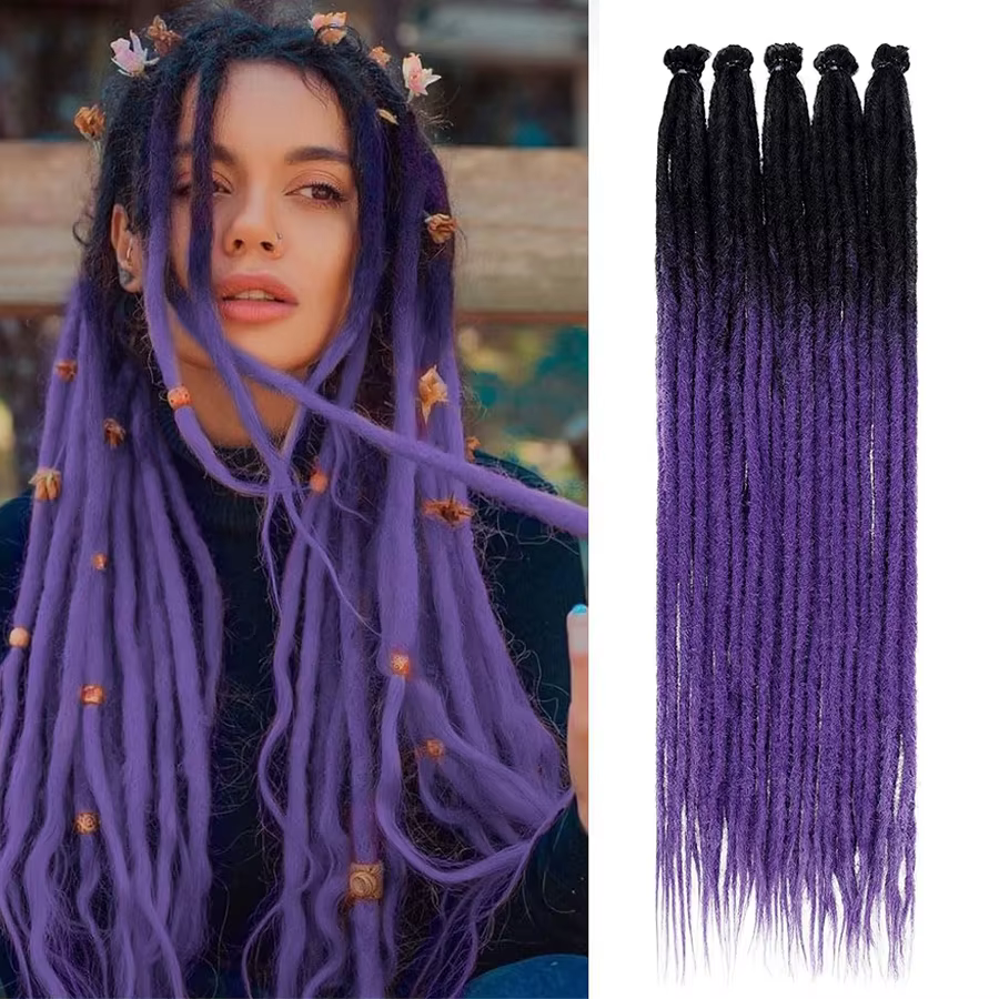 Extensions de dreadlocks synthétiques 24 pouces