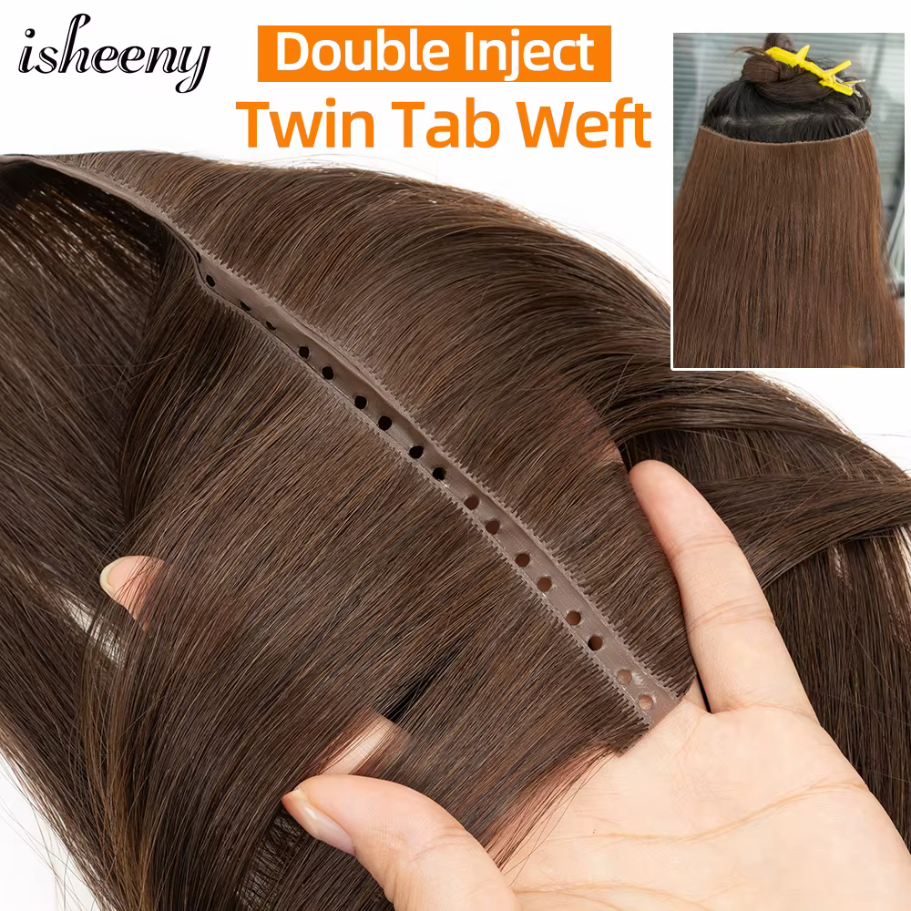 Extensions de cheveux humains de trame de trou Invisible 12 "-24" double onglet