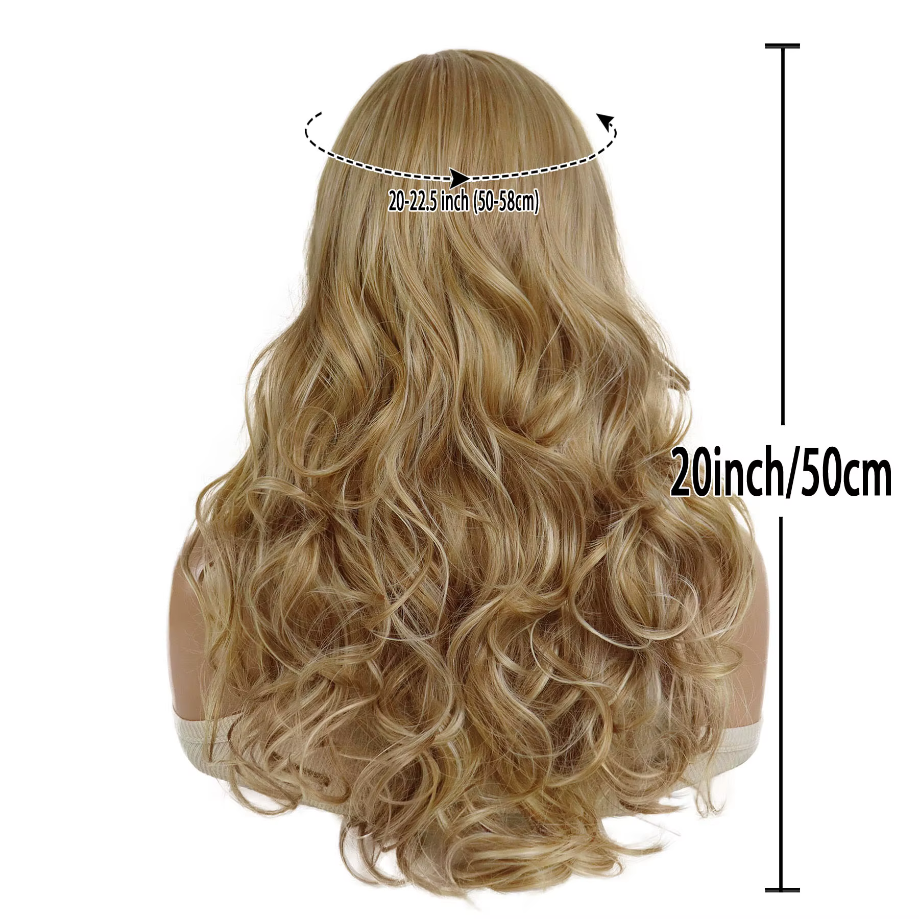 Perruques synthétiques blondes mixtes longues
