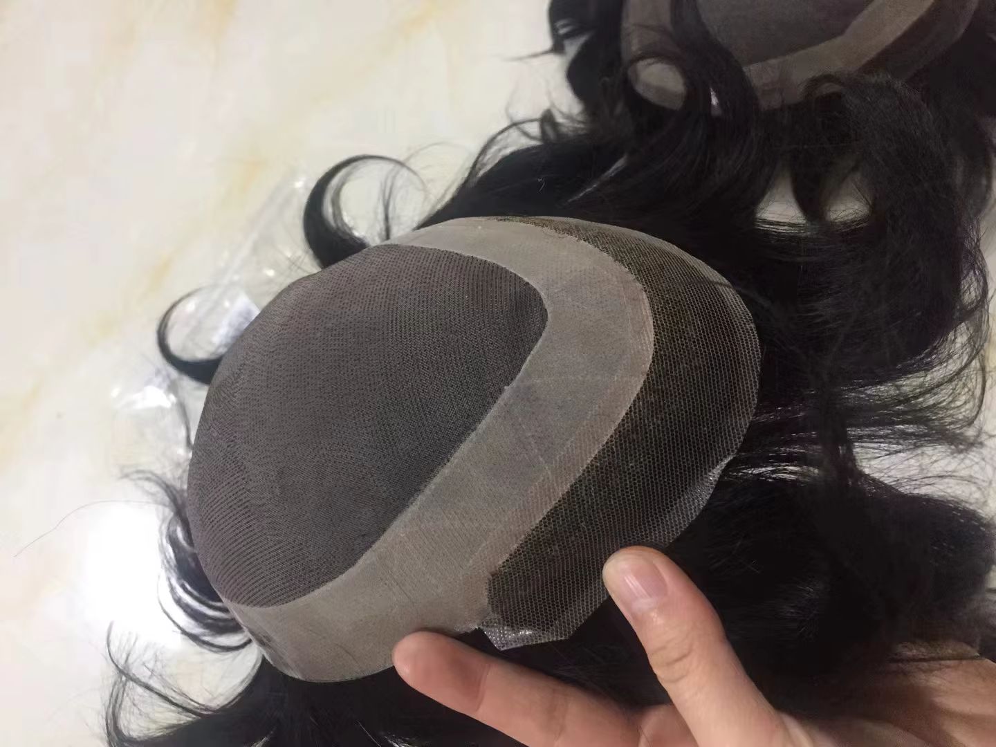 Toupet pour hommes Mono & NPU pièces de cheveux humains unités