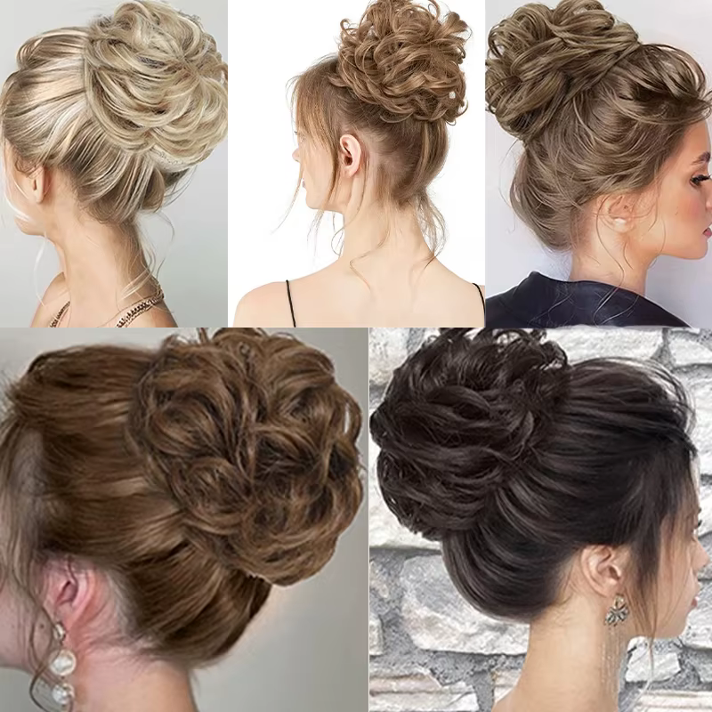 Chignon synthétique en désordre