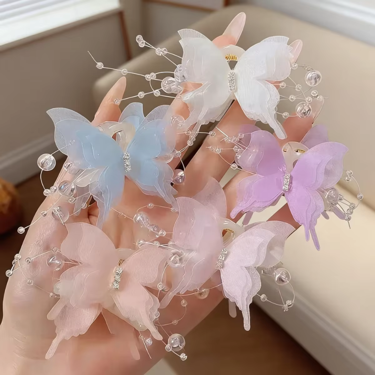 Barrettes à cheveux papillon pour femmes