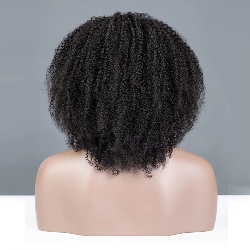 Tuneful court naturel crépus bouclés 3 en 1 demi-perruques cheveux humains pour les femmes (peut être porté en demi-perruque/perruque bandeau/queue de cheval)
