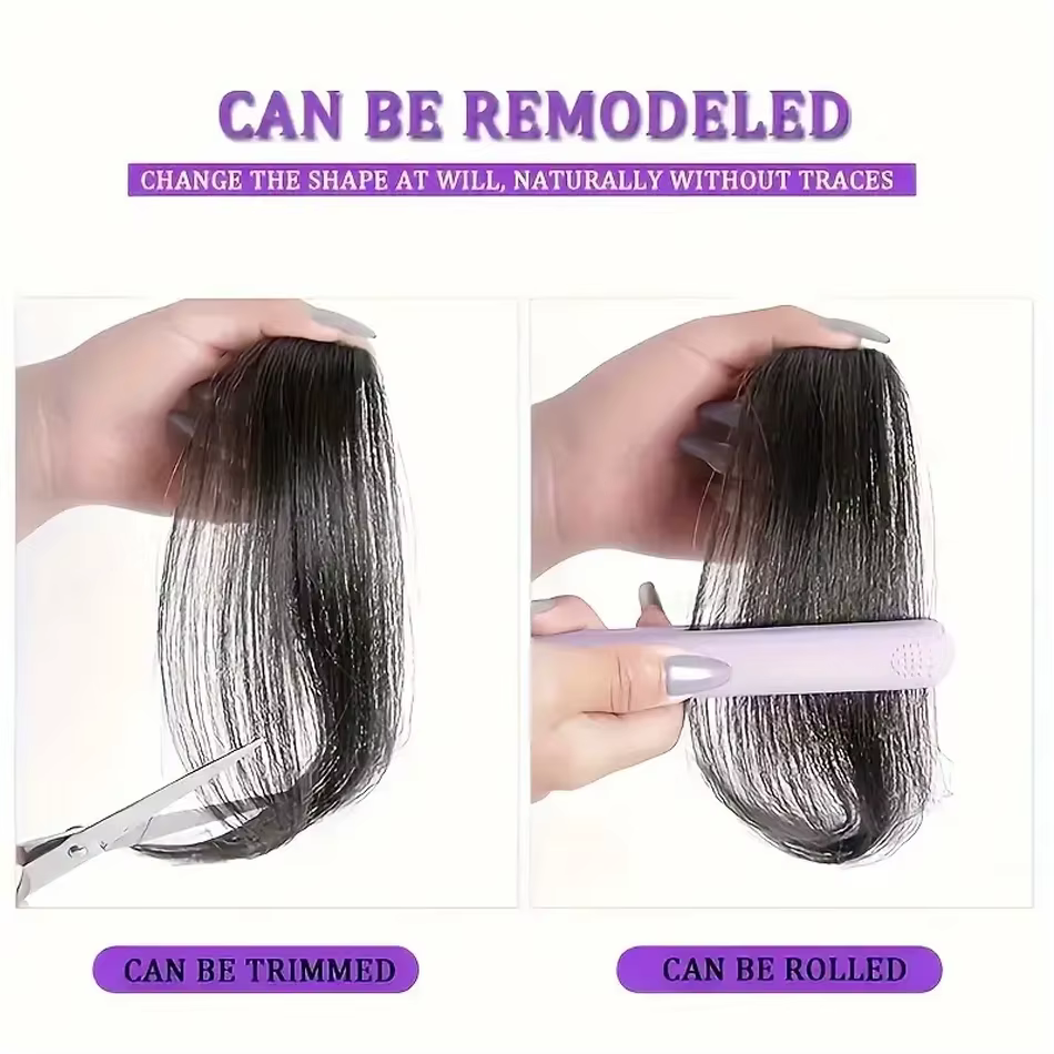 2 pièces frange latérale Extension de cheveux synthétiques pince facile