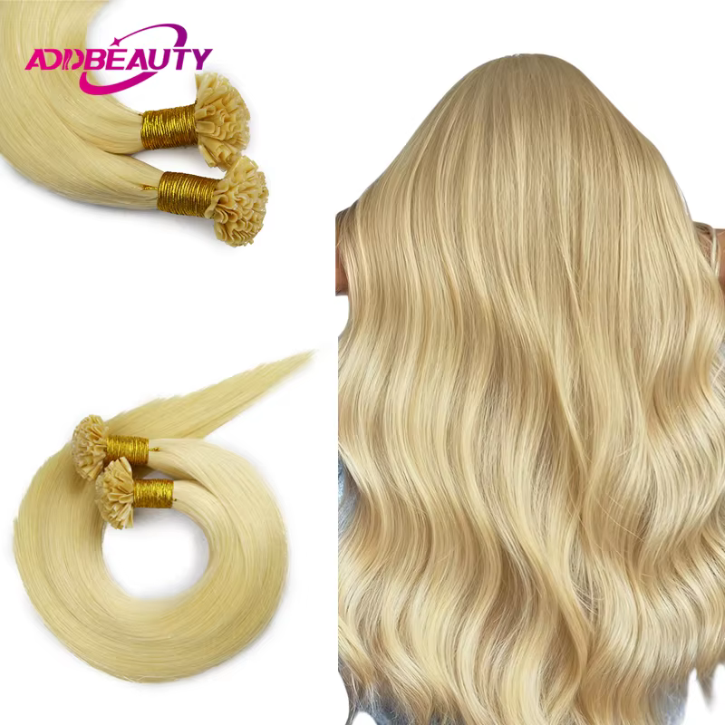 U pointe pointe d'ongle Extension de cheveux cheveux humains droite Blonde UTip Extension de cheveux humains Fusion naturelle cheveux humains kératine Remy cheveux
