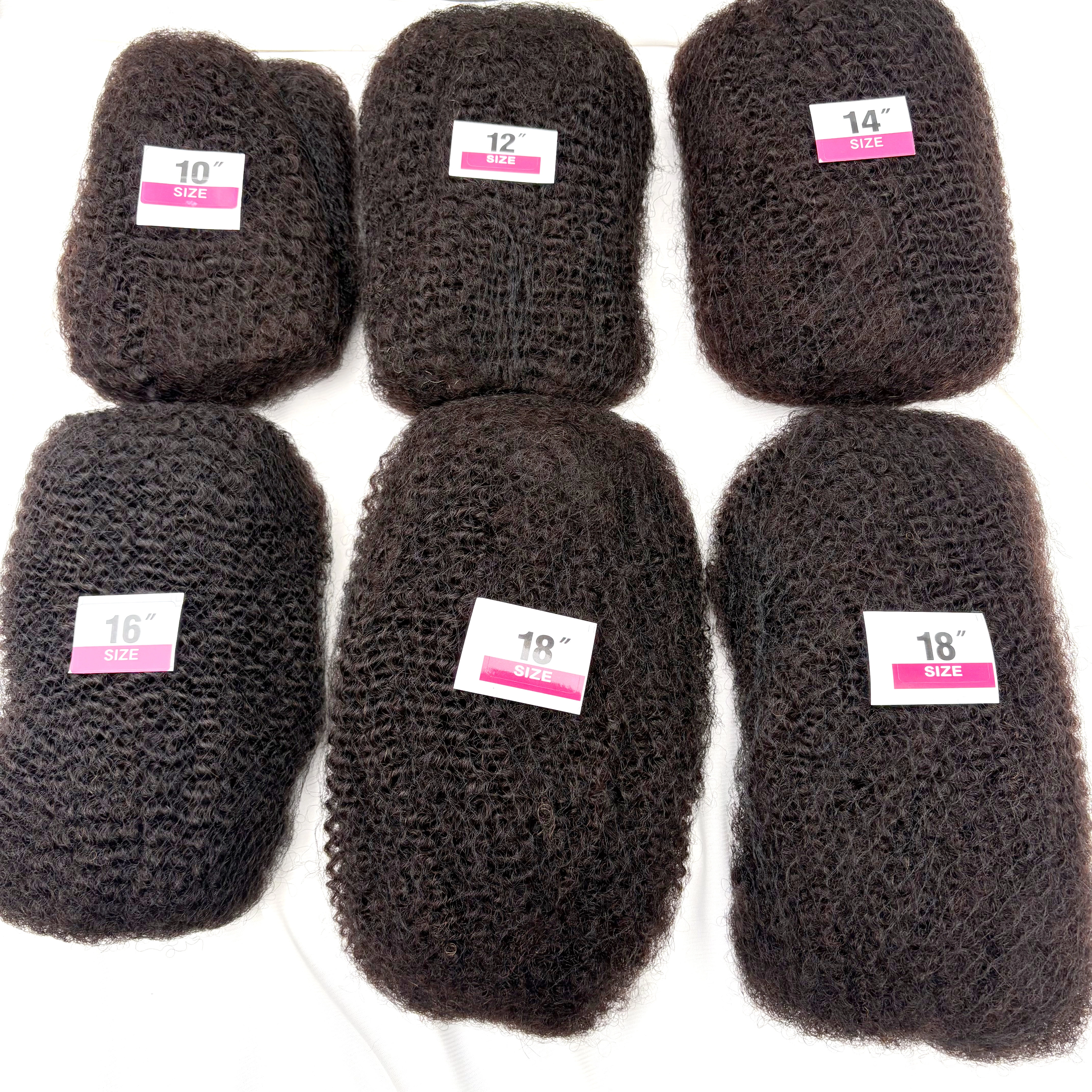 Extensions de cheveux humains naturels 4C Afro Kinky Curly en vrac