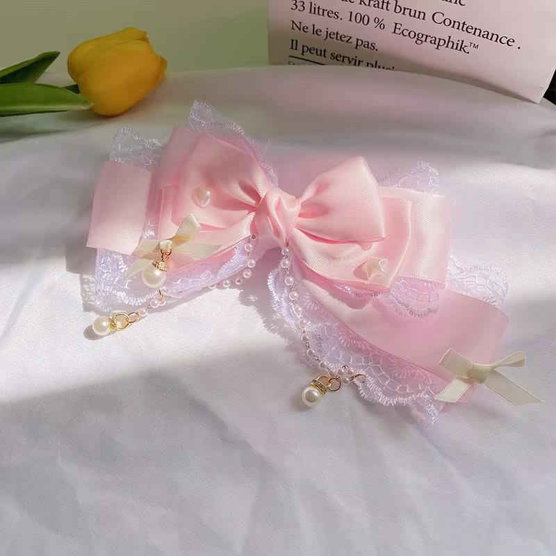 Pinces à cheveux avec nœud pour fille Lolita
