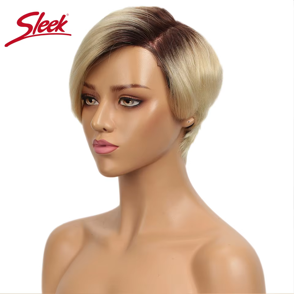 Perruque Bob Lace Front Wig Remy brésilienne naturelle, cheveux lisses, blond élégant, noir foncé, gris, 613