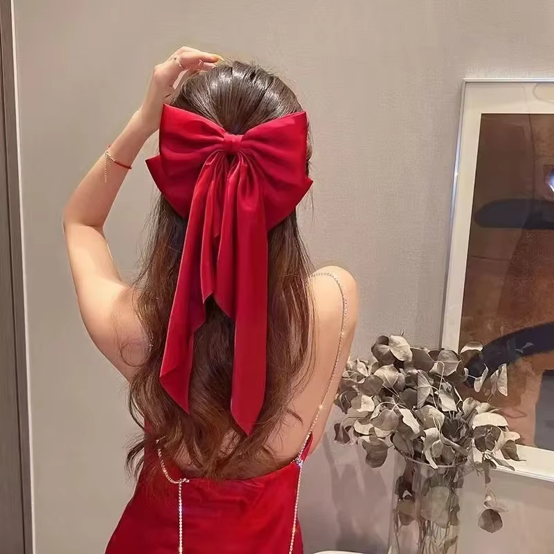 Pince à cheveux en ruban à nœud élégant pour filles
