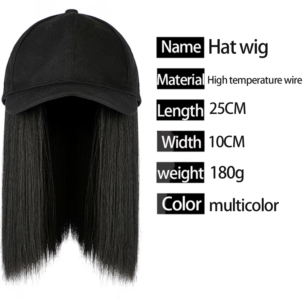 Perruque Synthétique Courte et Lisse Bob Réglable pour Femme