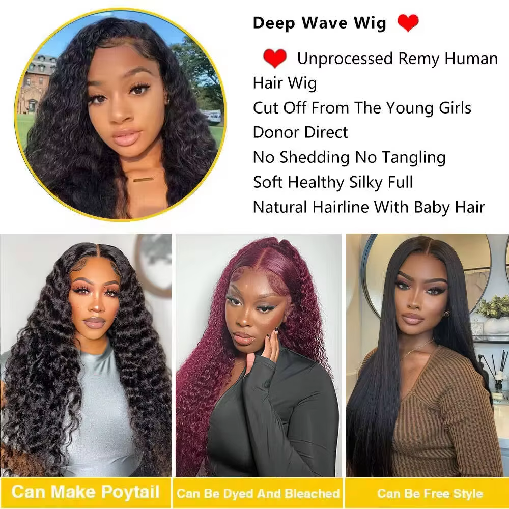 Perruque Lace Frontal Wig naturelle bouclée
