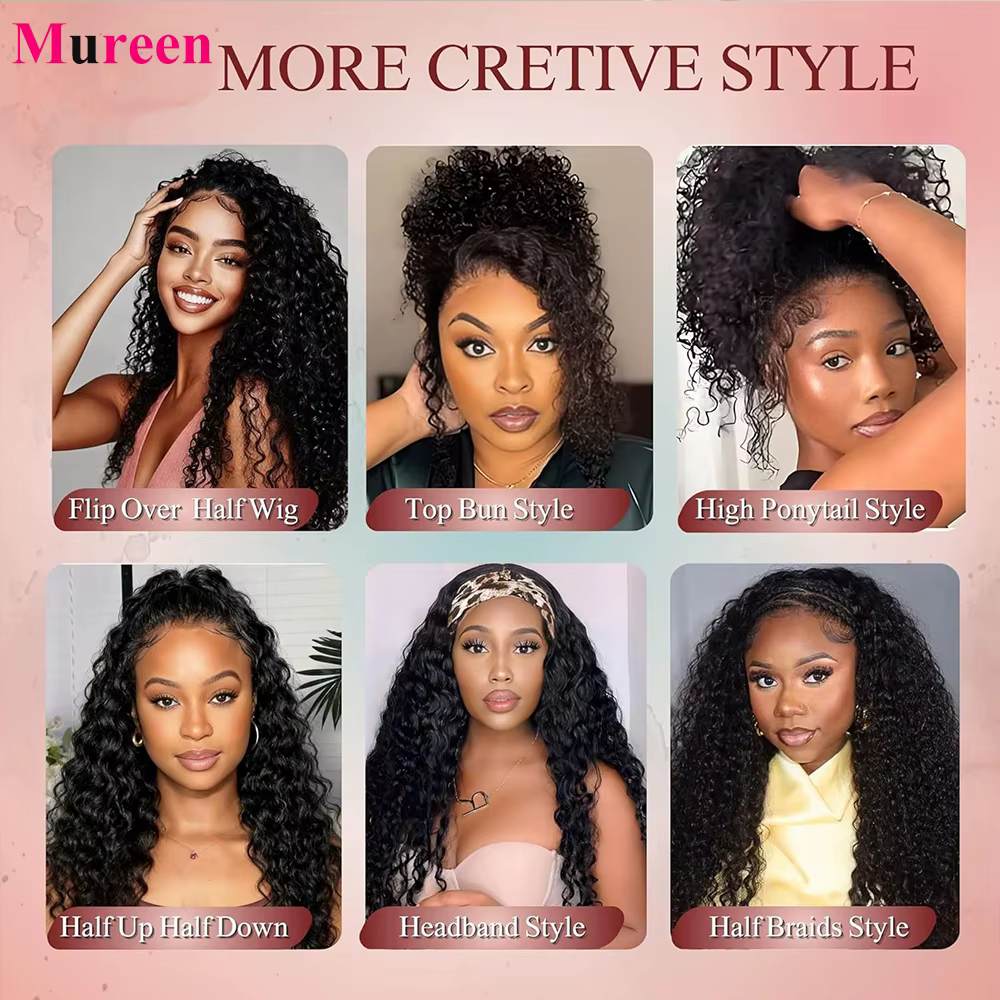Demi-perruque 100% cheveux humains pour femmes