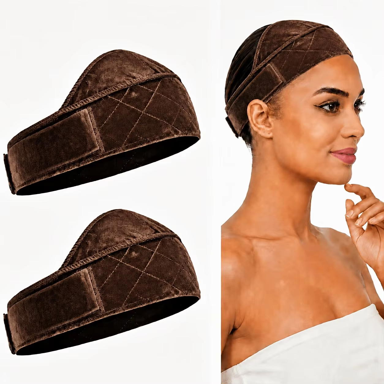 Ensemble de bonnets pour perruques avec maille respirante élargie et bande antidérapante en velours. Conçues