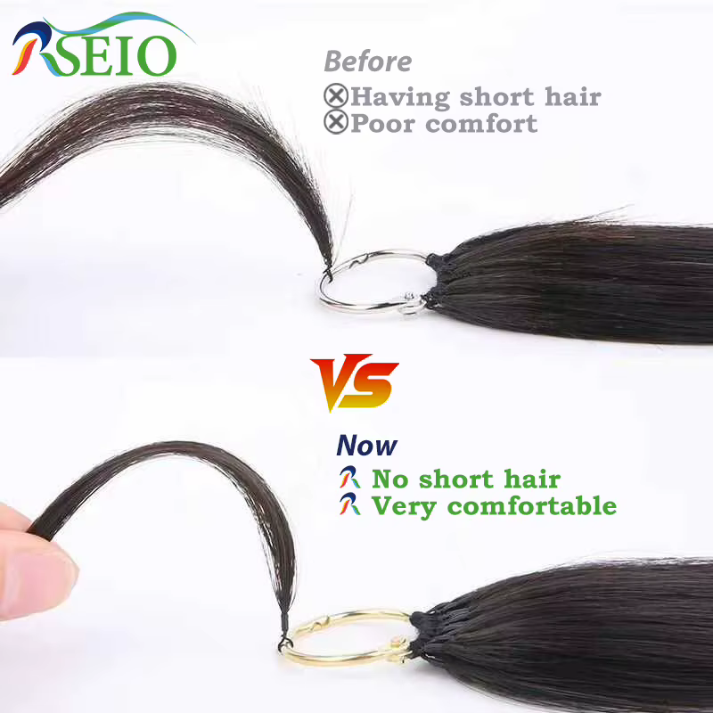 RSEIO plume nouvelles extensions de cheveux droite naturel réel