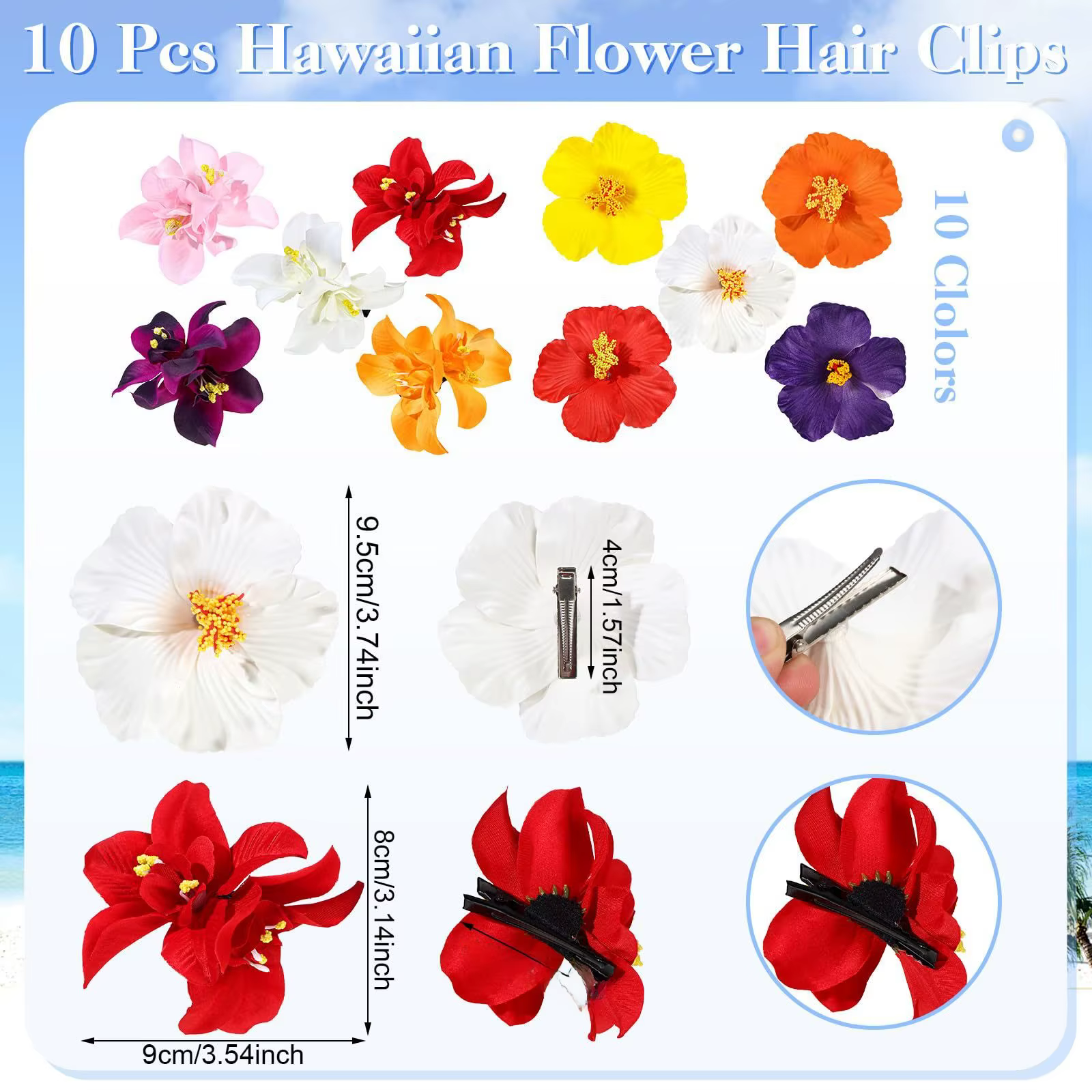 Bandeau de cheveux en fleurs d'hibiscus