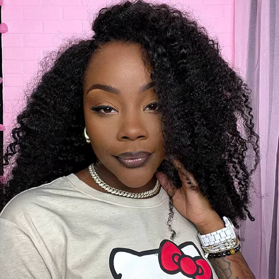 Afro crépus bouclés en vrac Extensions de cheveux humains Double dessiné brésilien vierge tressage