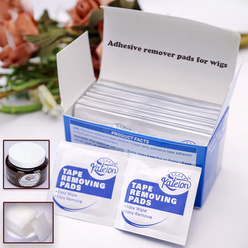 Lingettes dissolvantes adhésives pour toupet et perruque