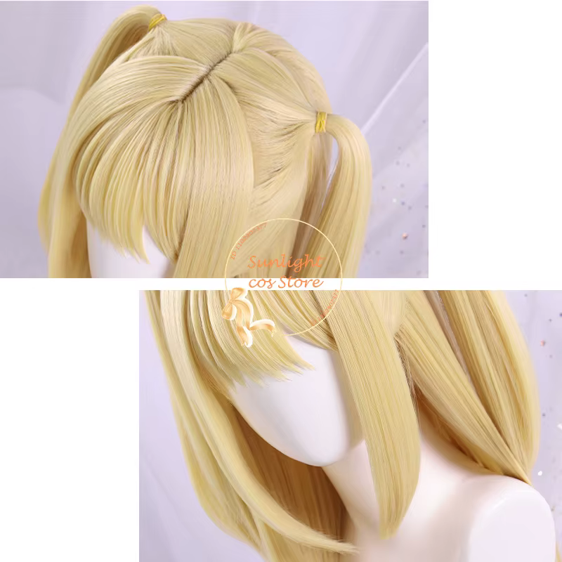 Cosplay perruque longue jaune doré femmes Misa Amane Anime