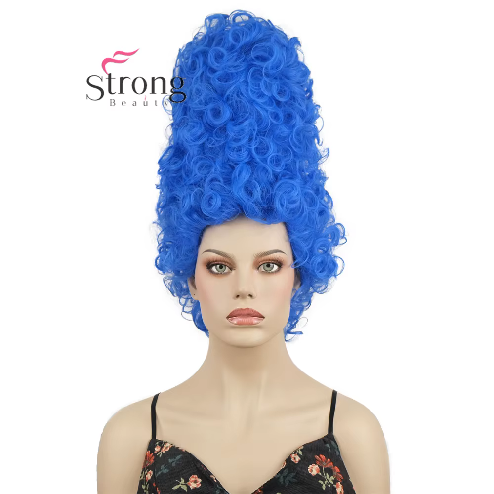 Marge Simpson Cosplay perruque Anime femmes bleu synthétique