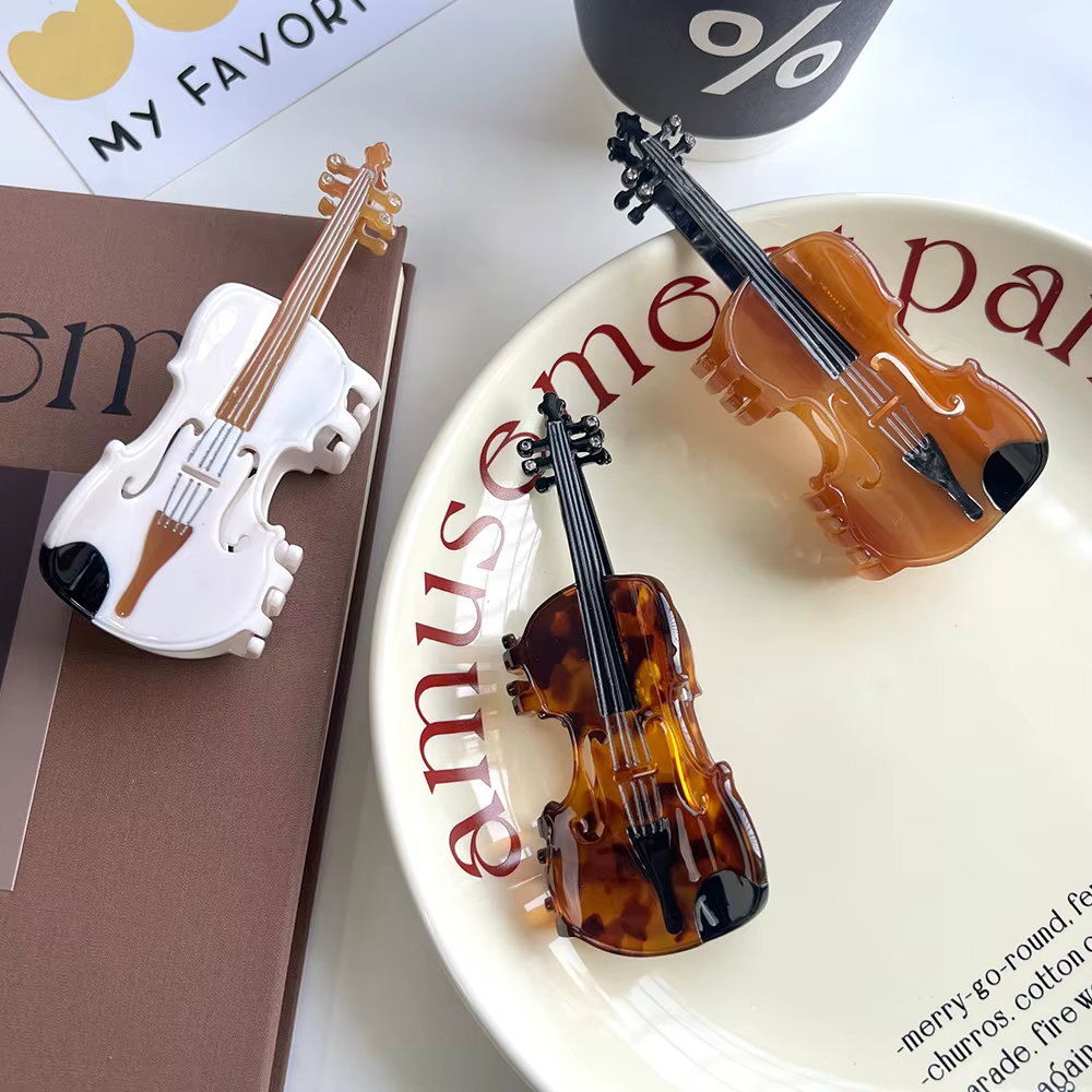 6 pinces à cheveux à griffes de violon. Style d'île unique et décontracté. Acétate