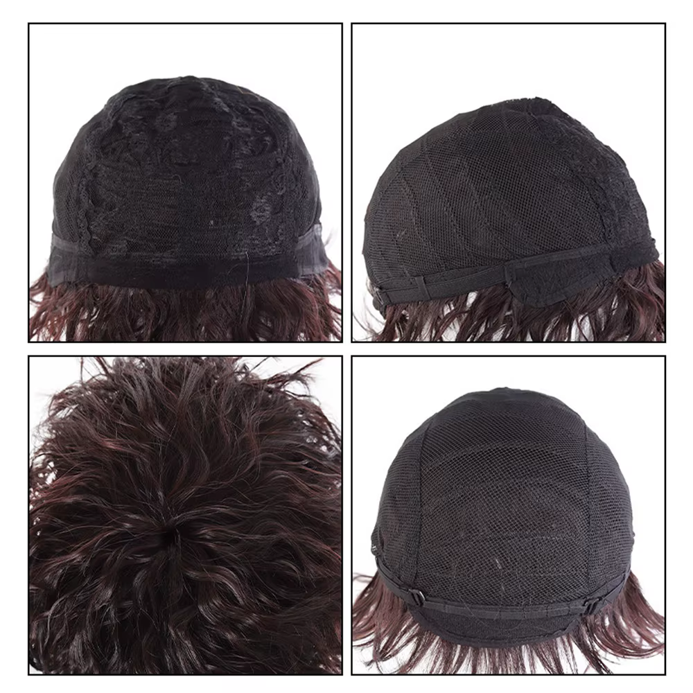  Perruque synthétique frisée crépue pour homme