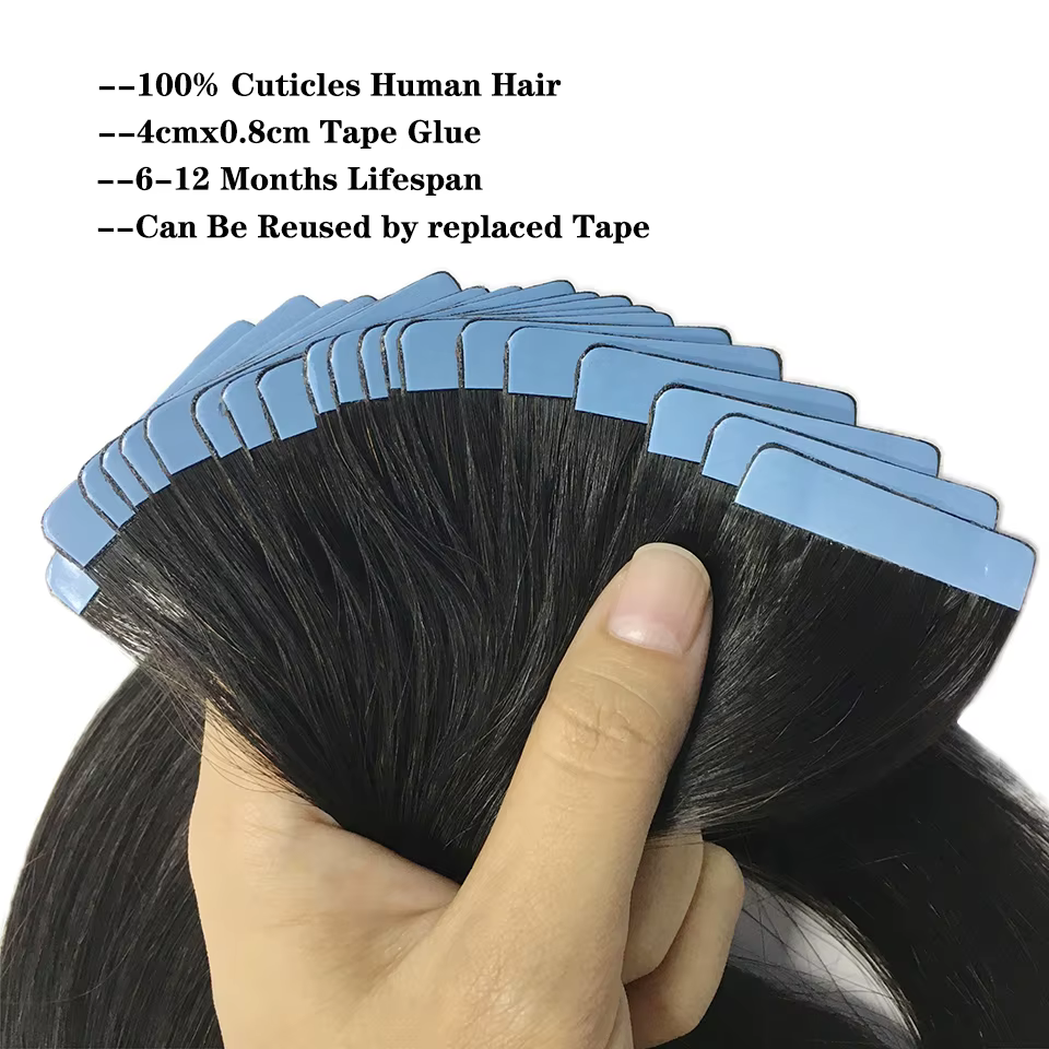 Bande dans les Extensions de cheveux humains droits