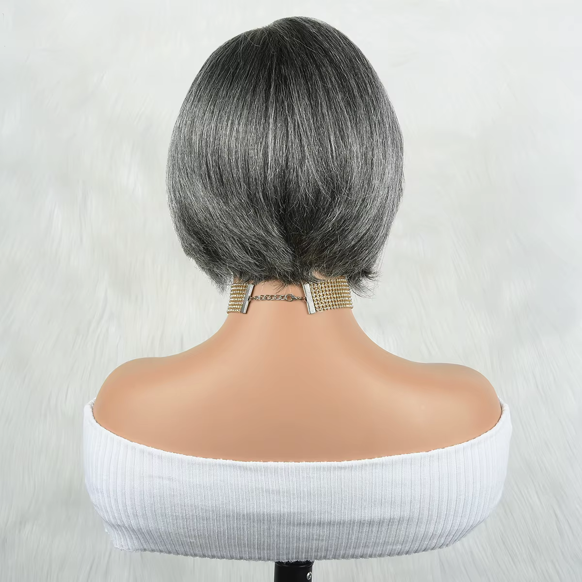 HairUGo-Perruque BOB courte en cheveux humains pour femme