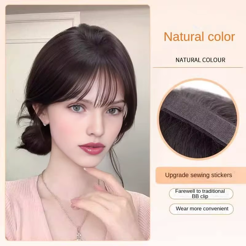 Frange de cheveux humains avec sangle à crochet et boucle