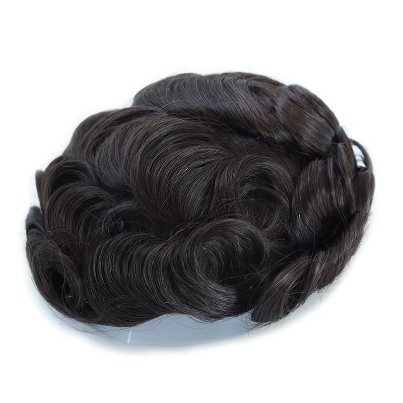 Prothèse capillaire pour homme en cheveux humains indiens