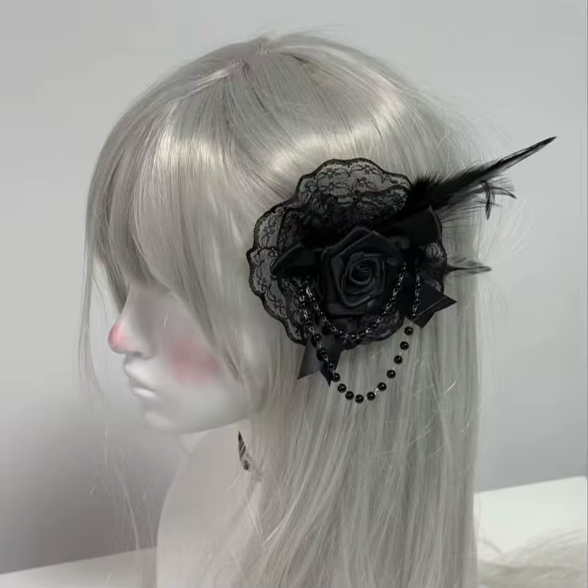 Accessoires pour cheveux Lolita gothiques rétro foncé