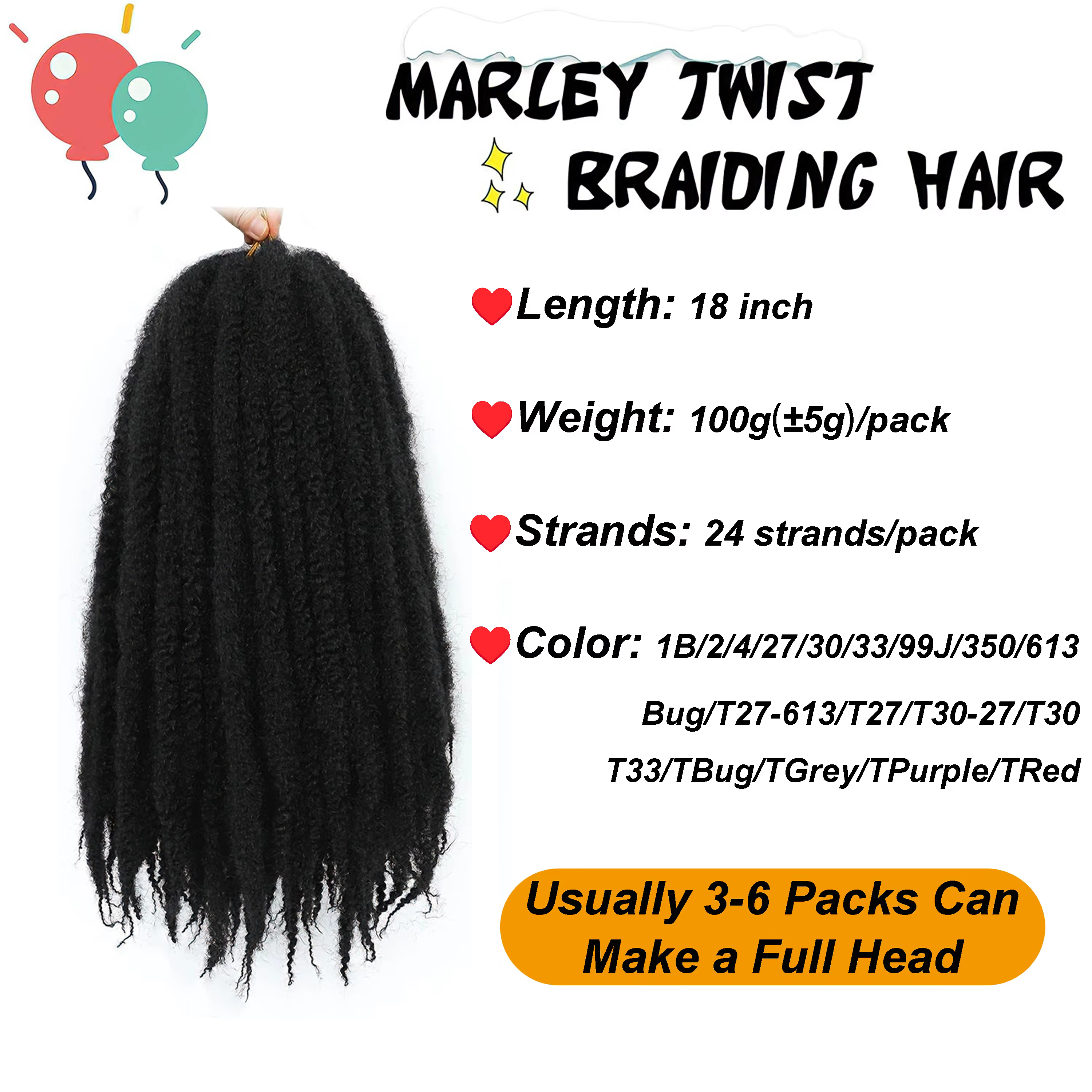 Marley Twist tressage cheveux 18 pouces de Long torsion cubaine