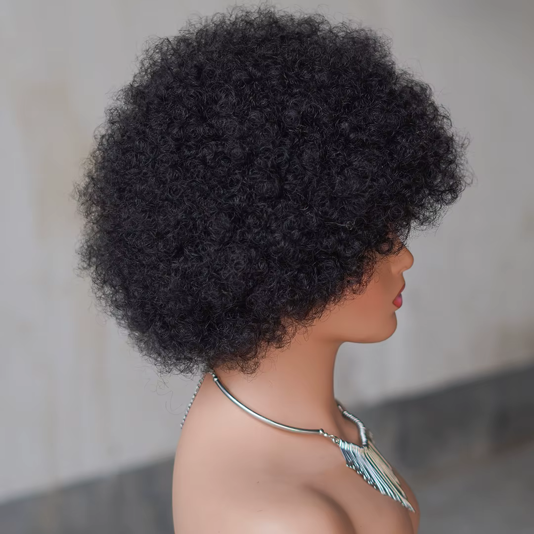 Perruque Afro crépue bouclée BOB couleur naturelle