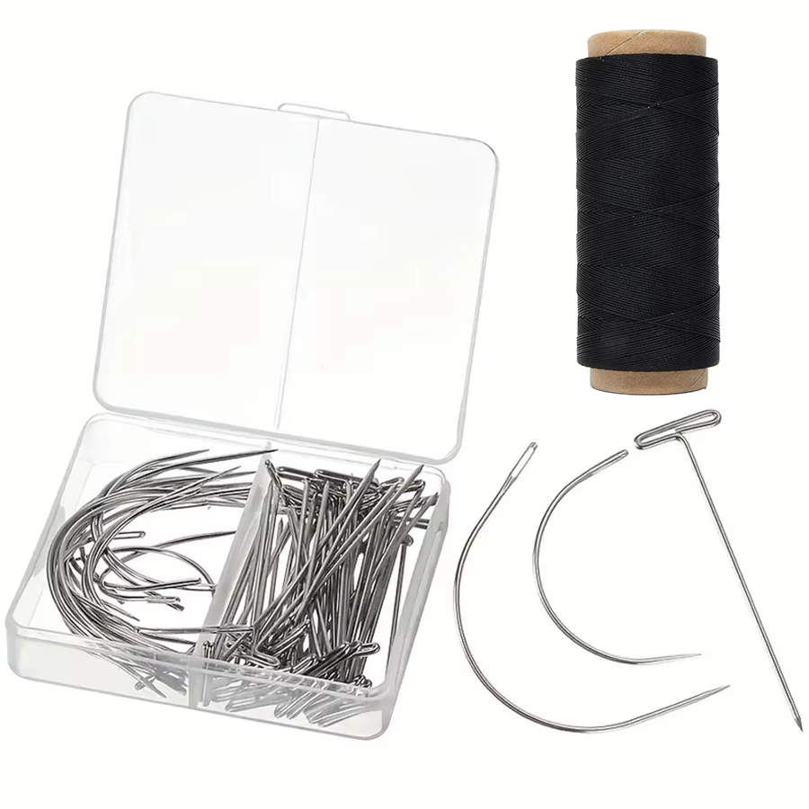 Ensemble d'aiguilles et de fil pour tissage