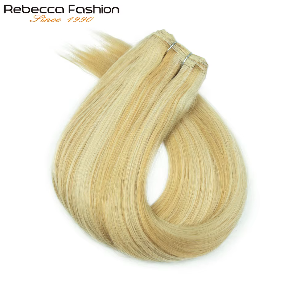 Extensions de cheveux naturels brésiliens lisses doublement étirés
