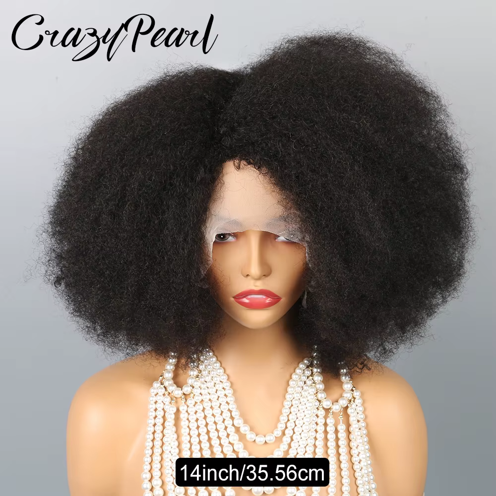 Perruque Afro Bouclée Frisée 13X2 T Part Lace Front