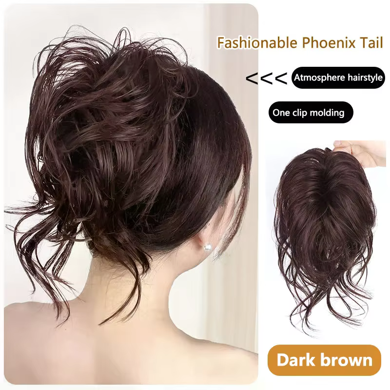 Chignon synthétique bouclé et volumineux