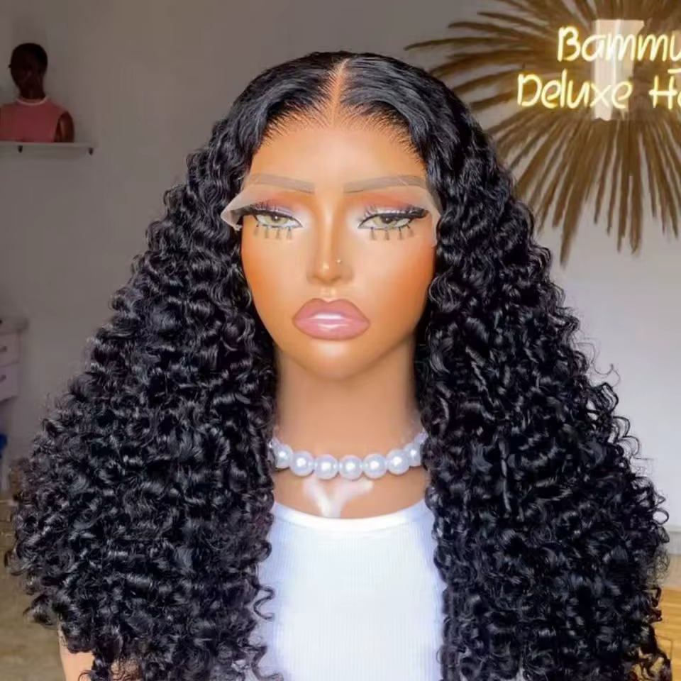 Short Bob Cut Kinky Curly Ponytails 13X4 Lace Frontal Synthetic Wig For Black Women Preplucked Bleach Knots Cosplay Daily Party